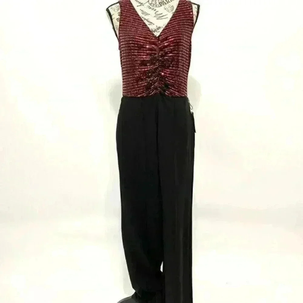 Donna Morgan Metallic Top Jumpsuit